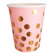 Vaso met dorado lluvia de lunares rosa 6u