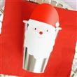 Vasos aplique Papa Noel plateados 6u