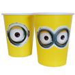 Vasos amarillos ojos Minions 6u