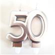 Vela numero plateada 50