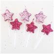 Velitas set de gibré estrellitas rosa y fucsia 6u