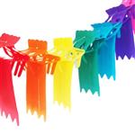Guirnalda de papel triángulos con flecos multicolor