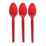 Cubierto plástico. Cuchara roja 10u