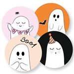Tarjetitas redondas Halloween Boo 20u
