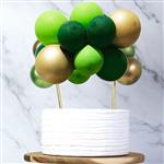 Cake Topper Globos verdes y dorado