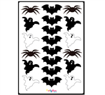 Stickers plancha fantasmas, murciélagos y arañas 20s 1u