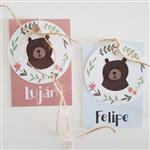 Tarjetitas dobles con cinta Bosque 16u Pers