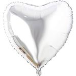 Globo met corazon liso plateado 45cm