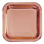 Plato cuadrado gde. liso met Rose Gold 10u