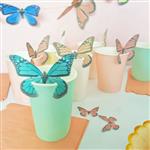 Apliques para vasos mariposas 12u