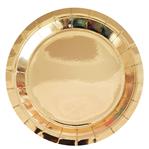 Plato redondo chico liso met dorado 6u