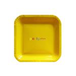 Plato cuadrado chico liso amarillo 8u
