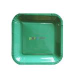 Plato cuadrado chico liso verde 8u