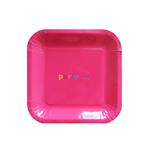 Plato cuadrado chico liso fucsia 8u