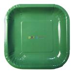 Plato cuadrado gde. liso verde 8u