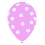 Globos lunares fondo rosa 10u