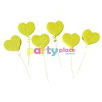 Pinches gibré corazones amarillos 6u