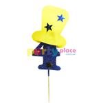 Pinche Nro. con galera azul y amarillo
