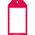 Tarjetas largas con cinta roja pintitas 24u Lisos o Pers