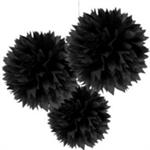 Pompón de papel grande negro