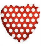 Globo corazón met lunares rojo 45cm