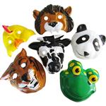 Careta plástica de animales surtidas 6u