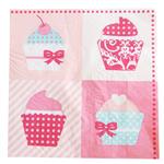 Servilleta cupcakes fondo rosa 20u