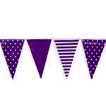 Banderín plástico lunares y rayas violeta 10 mts