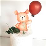 Pinche para torta Teddy con Globo y hoja