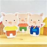 Adornos reversibles gde Los tres Chanchitos 3u