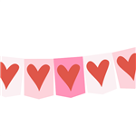 Banderín rectangular LOVE PARTY