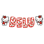 Banderín Hello Kitty Nombre troquelado Pers