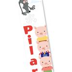 Banner de papel Los tres chanchitos vertical Pers.