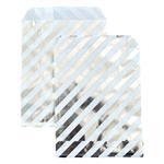 Bolsa sobre rayas met plateada 10u