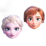 Careta de cartón Frozen Elsa y Ana 10u
