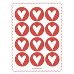 Stickers plancha Love corazones rojos 12s 1u