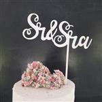 Cake Topper Boda blanco Sr&Sra