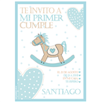 Invitación Baby Blue Horse 8u