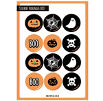 Stickers plancha redondas Boo naranjas 12s 1u