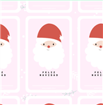 Stickers Plancha rectangulares Pink Papá Noel