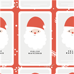 Stickers Plancha rectangulares Rojas Papá Noel