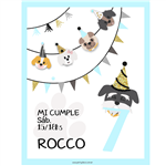 Invitación Dogs blue. Pers