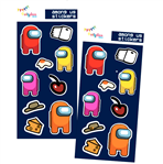 Stickers en planchitas Among us 6u