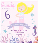 Invitación Sirena rosa Pers