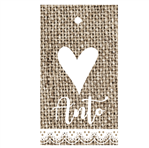 Tarjetas largas con cinta Arpillera y encaje 12u