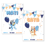 Invitación Bluey/amigos. Pers