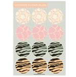 Stickers plancha Safari Glam redondas 12s 1u