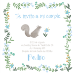 Invitación Bosque BOHO Blue cuadrada Pers