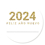 Stickers plancha redondas para personalizar New Year 15u