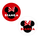 Tarjetitas redondas Minnie roja 20u Pers
